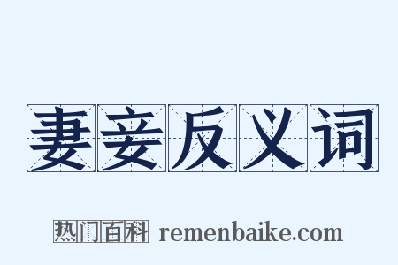 妻妾反义词是什么意思的图片